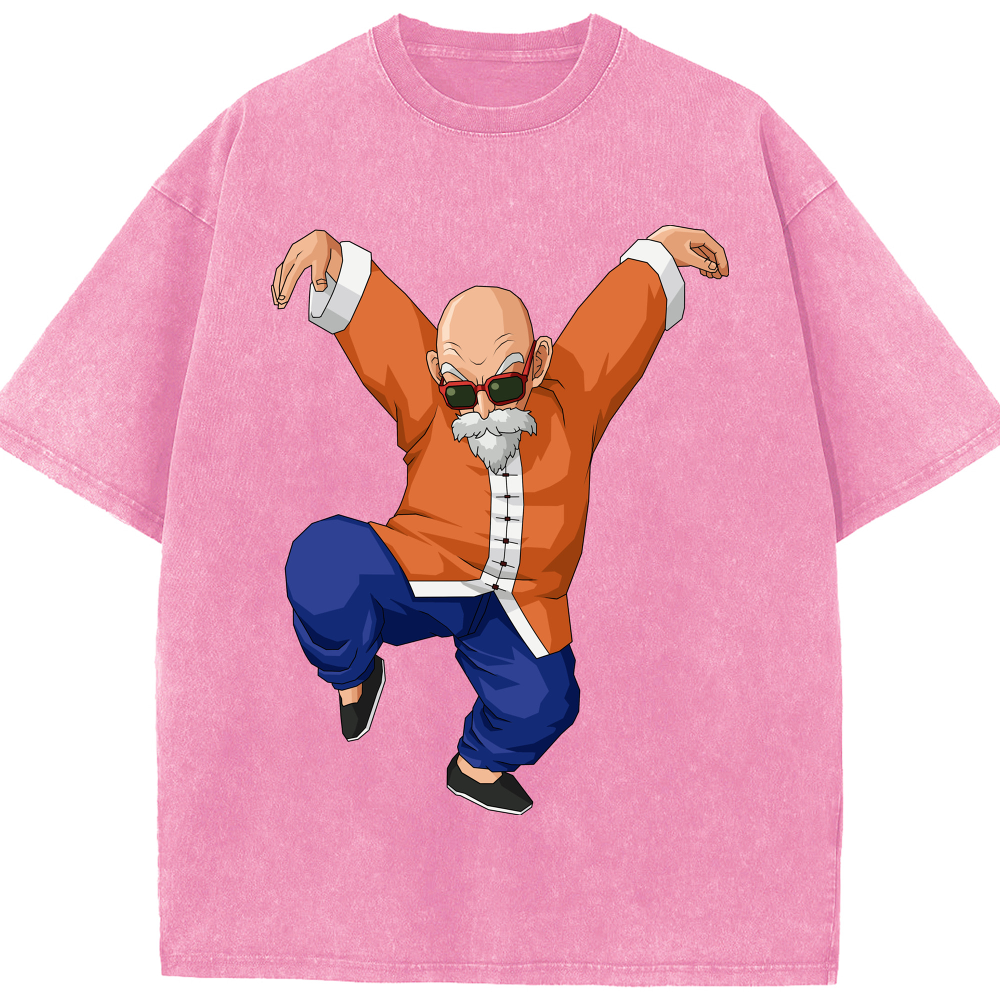（画像用） ドラゴンボール 亀仙人（かめせんにん） DRAGON BALL Master Roshi Kame Sennin 綿100% ヴィンテージ風 半袖Tシャツ（フロントプリント）